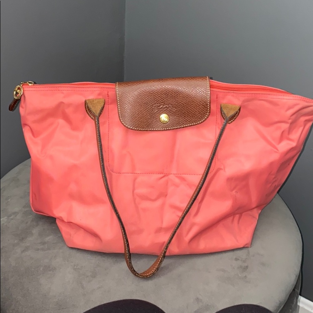 Coral long champ bag